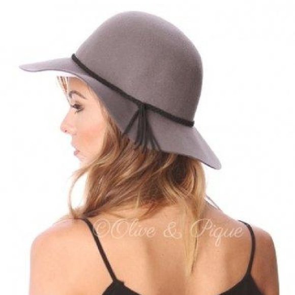 Step Out in Style Bohemian 100% Wool Floppy Hat with Braided Suede Trim - Picture 3 of 8